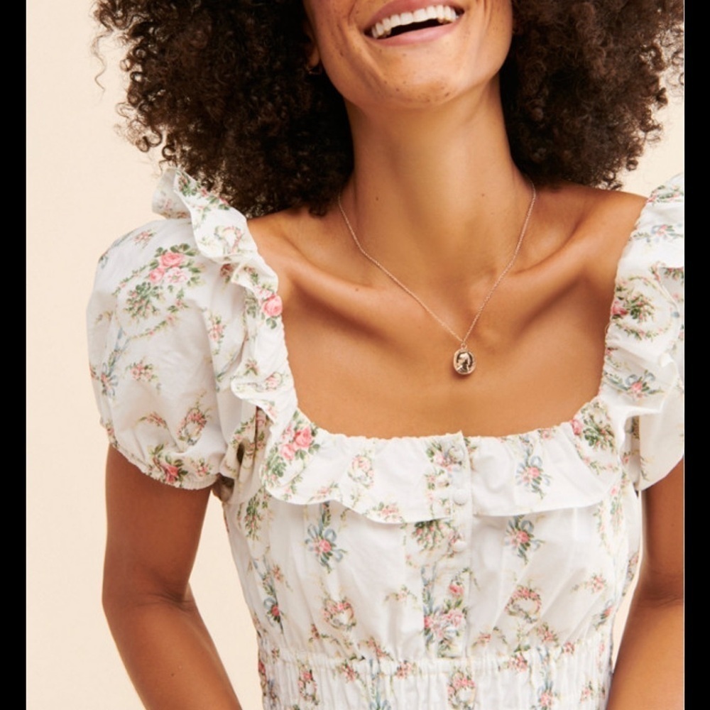 LoveShackFancy  Spring Terrence Floral-Print Cotton Midi Dress - Picture 3 of 13